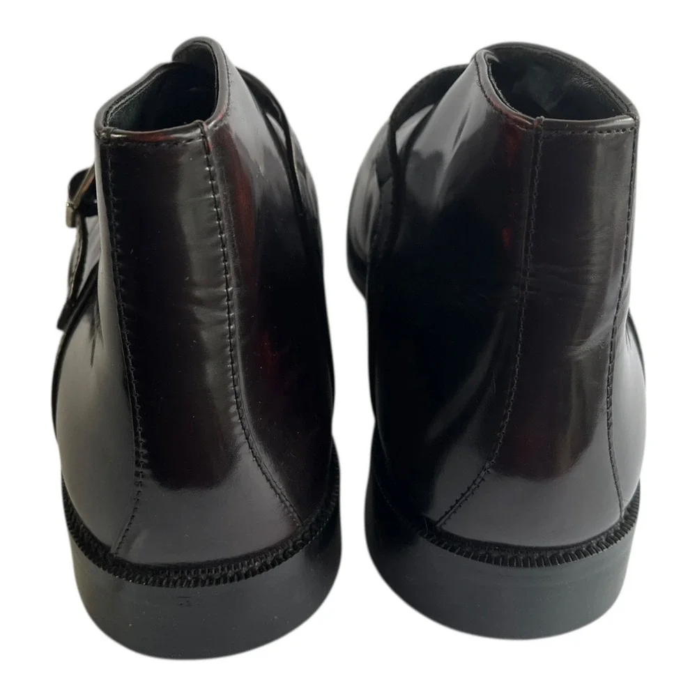 The Royal Tailor Burgundy Monk Strap Ankle Boots Men's Size 11.5 Leather